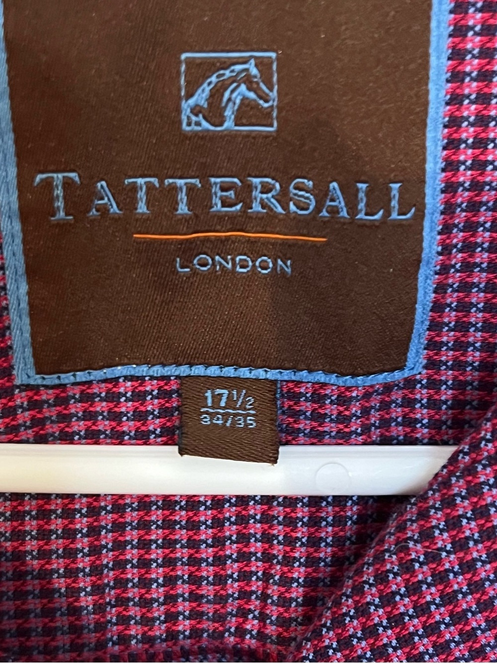Tattersall London Men’s Pink/Purple & Blue Check Dress Shirt